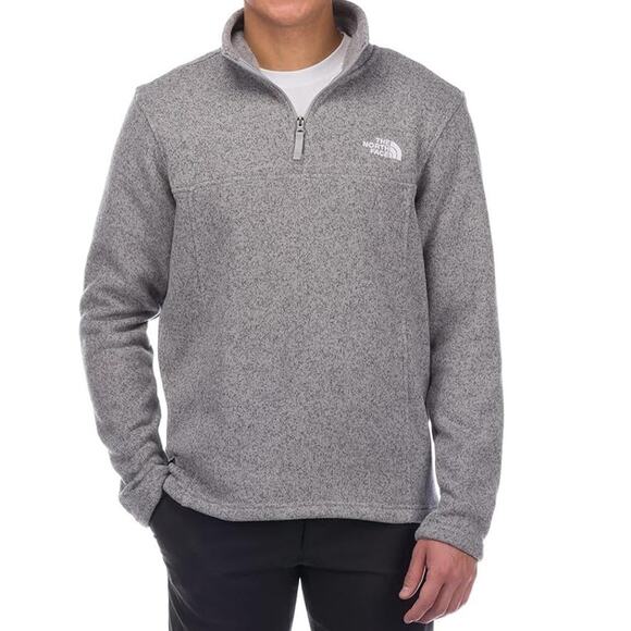 The North Face Men's Gray Quarter Zip Fleece Long Sleeve Pullover Size Small - Picture 1 of 8